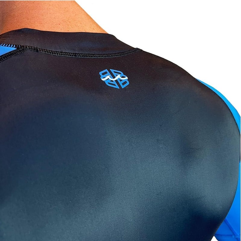 Ribby SPF 50+ 5mm Padded Rash Guard, Black and Blue - Image 4